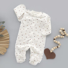 Чоловічок Сердечка дрібні Фіолетовий (Футер - з начосом) 56 (0-1міс)