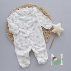 Чоловічок Ведмедик зайчик Молочний (Футер - з начосом) 62 (1-3міс)