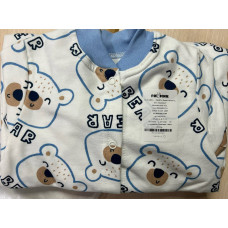 Чоловічок Ведмедик Блакитний (Футер - з начосом) 68 (6-9міс)