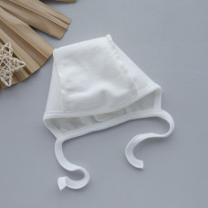 Шапочка на завʼязках Молочний (Футер - з начосом) 56 (0-3міс)