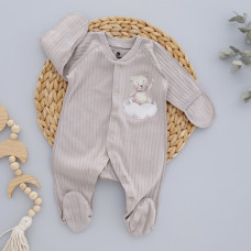 Чоловічок Ведмедик на хмаринці Сірий (Рубчик) 50 (newborn)