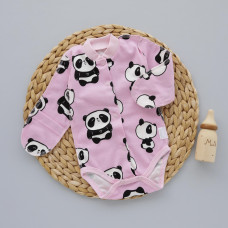 Боді довгий рукав Панди Рожевий (Інтерлок) 56 (0-3міс)