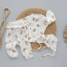 Набір 3в1: Льоля, повзунки та шапочка Коала Рожевий (Рубчик) 56 (0-1міс)