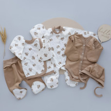 Комплект 5в1 Коала Бежевий (Футер - з начосом) 56 (0-3міс)