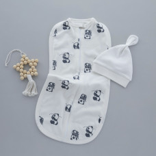 Коконпелюшка на змійці з шапочкою Пандочки (Футер - з начосом) 62 (0-3міс)