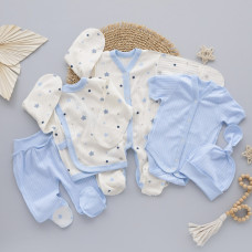 Комплект 5в1 Зірки Блакитний (Рубчик) 56 (0-3міс)