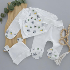 Набір 3в1: Льоля, повзунки та шапочка з вушками Коала на гілочці (Інтерлок) 62 (3-6міс)