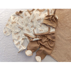 Комплект 5в1 Ведмедик на хмаринці (Футер - з начосом) 56 (0-3міс)