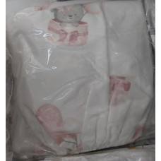 Непромокаюче простирадло на гумці в коляску Ведмедик з кульками Рожевий 80/40