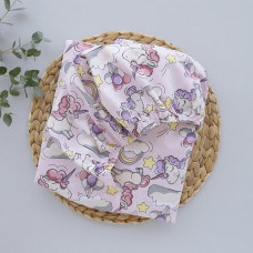 Простинка на гумці в ліжко Единоріжки Рожевий 120/60