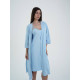 Нічна сорочка на мереживних бретелях з кнопками для годування Блакитний XL (ОГ 105-110, ОС 110-115)