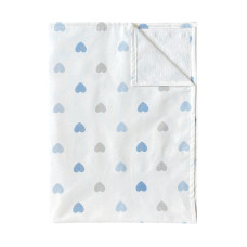 Непромокаюча пелюшка Сердечка Блакитний - Сірий 50/70