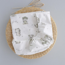 Простинка на гумці в ліжко Ведмедики Місяць Сірий 120/60