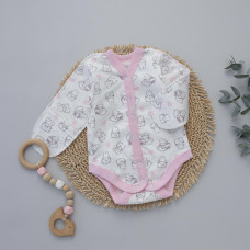 Боді довгий рукав Котик Рожевий (Футер - з начосом) 56 (0-3міс)