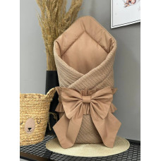 Конверт 80/80 з бантом-гумкою та кокосовою вкладкою Коричневий / Весна