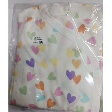 Набір 3в1: Боді, повзунки та шапочка вузлик Сердечка Різнокольорові (Інтерлок) 62 (3-6міс)