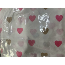 Простинка на гумці в ліжко Сердечка Рожевий - Бежевий 120/60