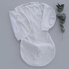 Коконпелюшка на змійці та липучці Молочний Крапки (Рубчик) 56-62