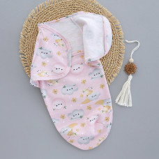Коконпелюшка на липучці Рожевий місяць (Футер - з начосом) 56 (0-1міс)