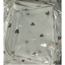 Коконпелюшка на липучці Сердечка Бежевий (Футер - з начосом) 56 (0-1міс)