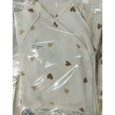 Набір 3в1: Льоля, повзунки та шапочка на зав’язках Сердечка Бежевий (Футер - з начосом) 62 (3-6міс)