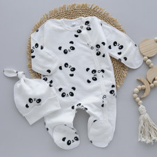 Чоловічок та шапочка Панди (Футер - з начосом) 56 (0-3міс)