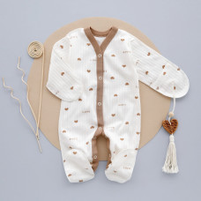 Чоловічок Сердечка Бежевий Love (Рубчик) 56 (0-3міс)