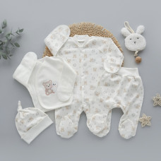 Набір 4в1 Ведмедик зайчик (Футер - з начосом) 56 (0-3міс)