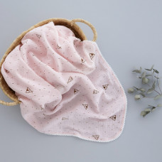 Мусліновий плед жатка 2 шари Вігвам на Рожевому 130/100