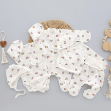 Комплект 5в1 Сердечка Фіолетовий (Футер - з начосом) 56 (0-3міс)