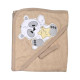 Дитячий рушник з кутиком махровий Ведмедик Зірка Бежевий 90/85