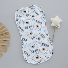 Коконпелюшка на змійці Ведмедик Блакитний (Футер - з начосом) 56 (0-1міс)