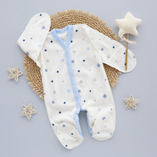 Чоловічок Зірки Блакитний (Рубчик) 56 (0-3міс)