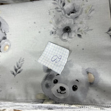 Бавовняна пелюшка Ведмедик Квіти Сірий 90/80