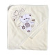 Дитячий рушник з кутиком махровий Ведмедик Love Молочний 90/85