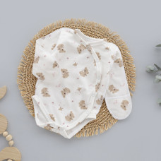 Боді довгий рукав Коала Рожевий (Інтерлок) 56 (0-1міс)