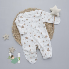 Чоловічок Зірки Бежевий (Футер - з начосом) 62 (1-3міс)