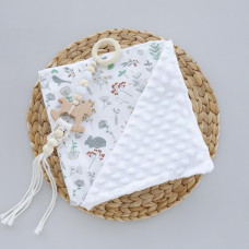 Плед плюш, без утеплення Звірята/ Білий плюш пупиришка 100/80