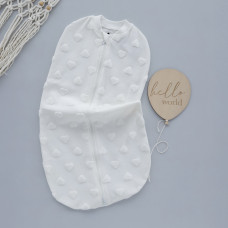 Коконпелюшка на змійці Сердечка Молочний (Інтерлок) 56-62 (0-3міс)