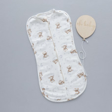 Коконпелюшка на змійці Ведмедик на хмаринці (Футер - з начосом) 56 (0-1міс)