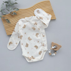 Боді довгий рукав Коала Рожевий (Рубчик) 56 (0-1міс)