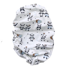 Непромокаюче простирадло на гумці в коляску Панди Блакитний 80/40