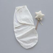 Коконпелюшка на липучці Зірки Молочний (Футер - з начосом) 56 (0-1міс)