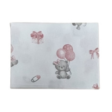 Пелюшка фланелева/байкова (Туреччина) Ведмедики з кульками Рожевий 100/80