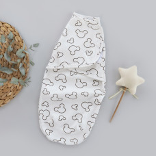 Коконпелюшка на липучці Міккі Молочний (Інтерлок) 56 (0-1міс)