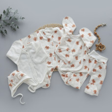 Комплект 5в1: Ведмедик плюшевий (Футер - з начосом) 56 (0-3міс)