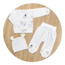 Набір 3в1: Льоля, повзунки та шапочка I Мілк (Футер - з начосом) 56 (0-3міс)