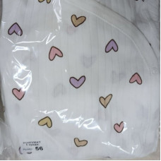 Набір 5в1: Чоловічок, льоля, повзунки, боді короткий рукав та шапочка Сердечка Фіолетовий (Рубчик) 56 (0-3міс)