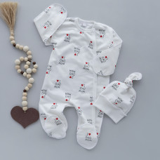 Чоловічок з шапочкою Мама тато (Футер - з начосом) 56 (0-3міс)