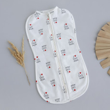 Коконпелюшка на змійці Кохаю маму тато (Футер - з начосом) 56 (0-1міс)